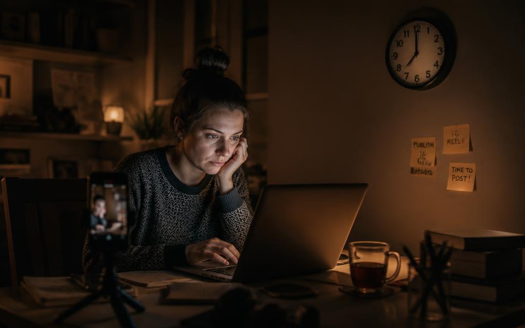 A business owner busy with client work while the website sits untouched