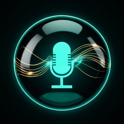 Glowing orb of a voice microphone asking for a topic