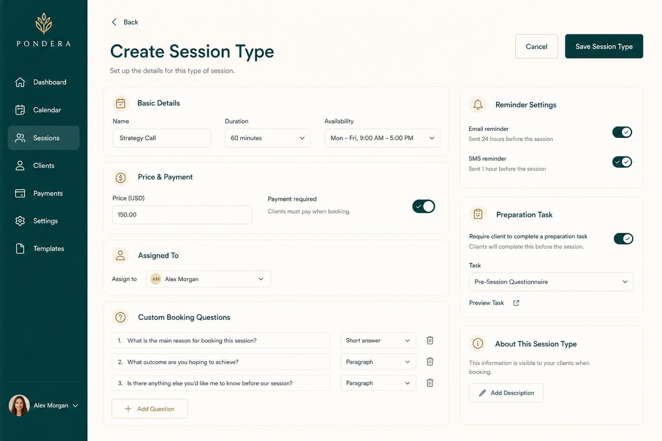 A session type in a few fields