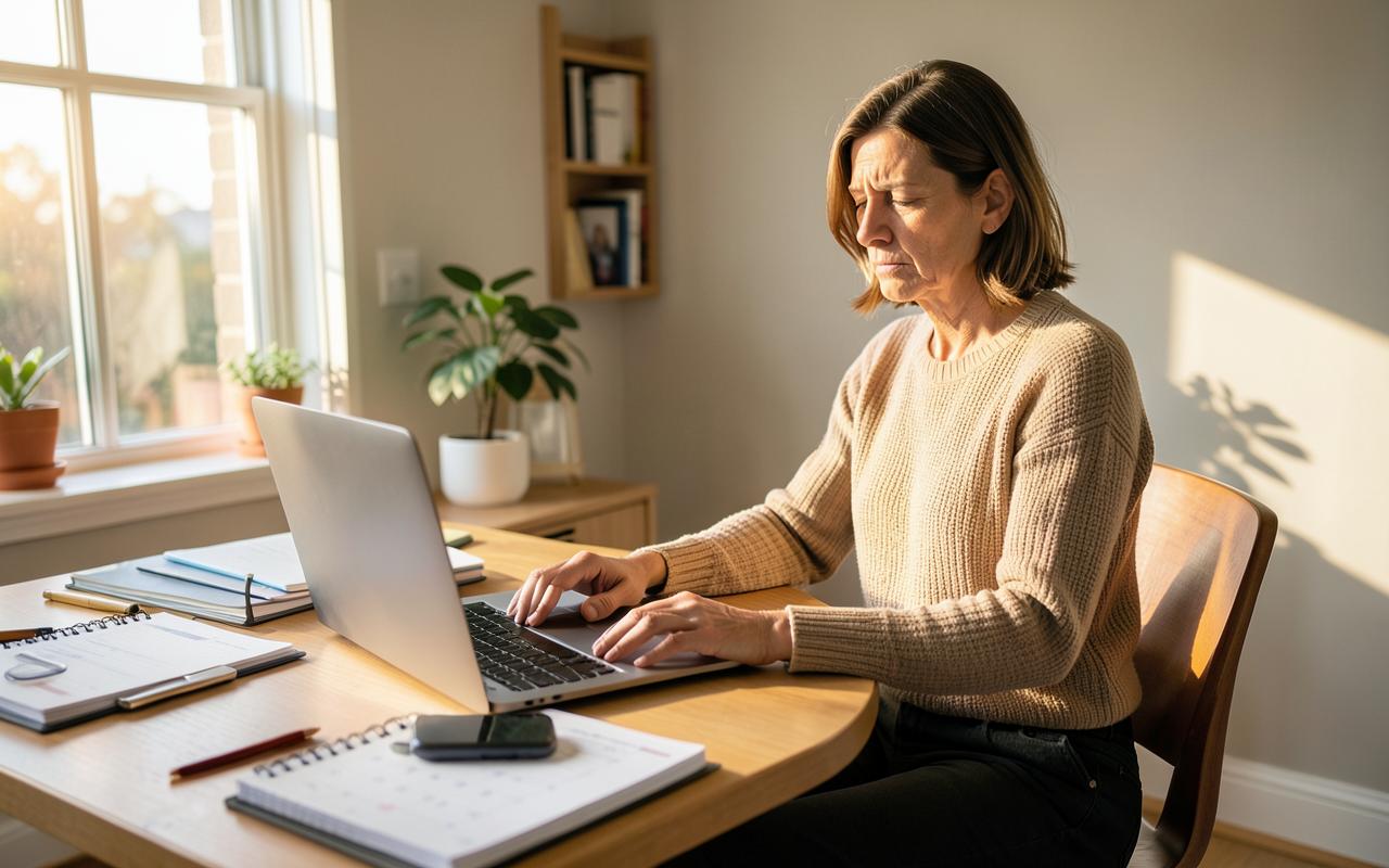 A consultant spending late hours managing client administration
