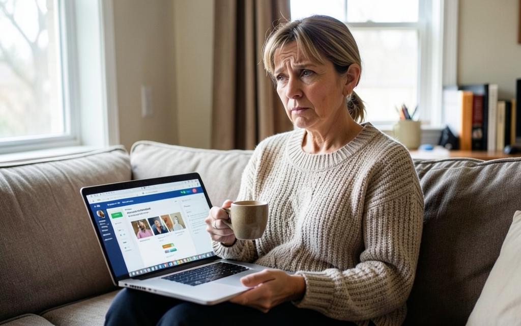 A coach reviewing her course inside a separate online course platform on a laptop