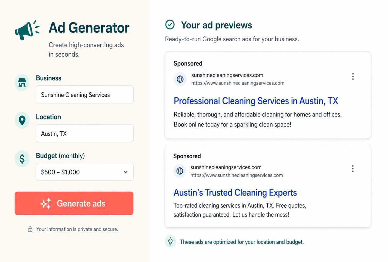 Google and Microsoft ads written and structured for you