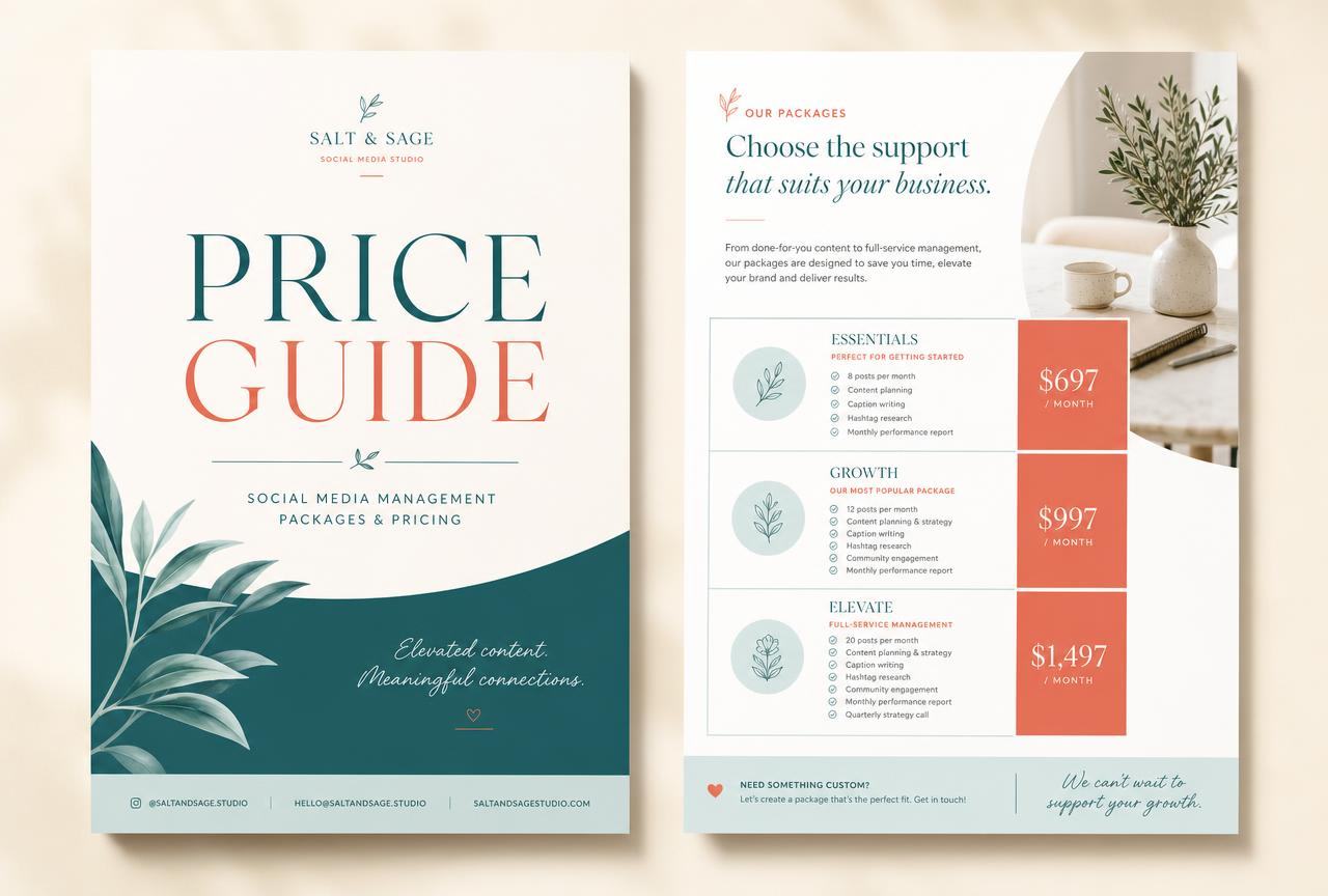 Price guides and lead magnets that look designed