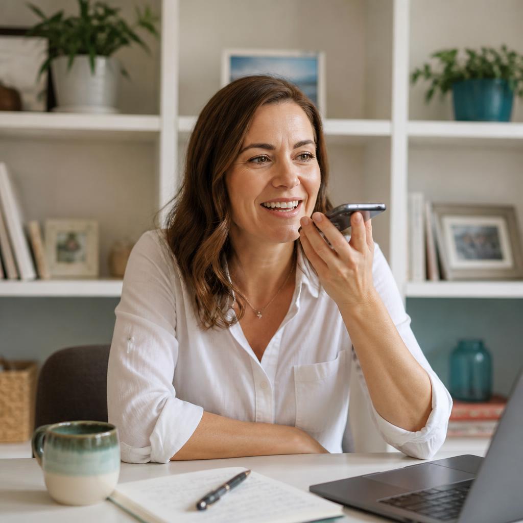 A solo business owner speaking one voice note while Alive24 runs the business around her