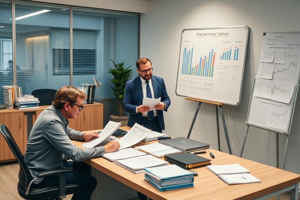 A traditional bookkeeping and finance team working on ledgers, reports and pricing charts — the department you no longer need to hire