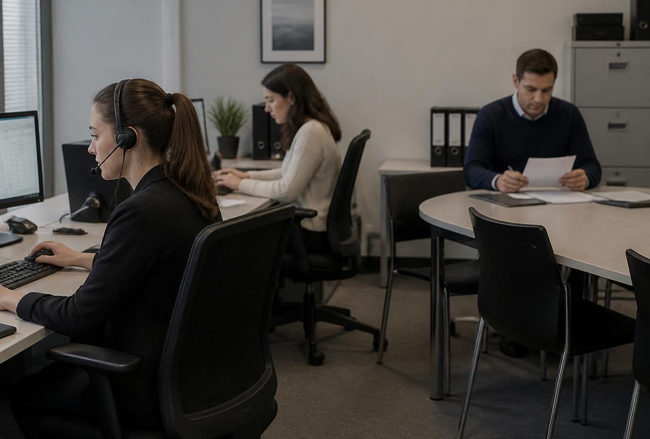 A traditional sales team handling enquiries, follow-up, proposals and invoicing — the department you no longer need to hire