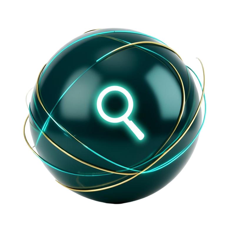 Keyword research — glowing search orb